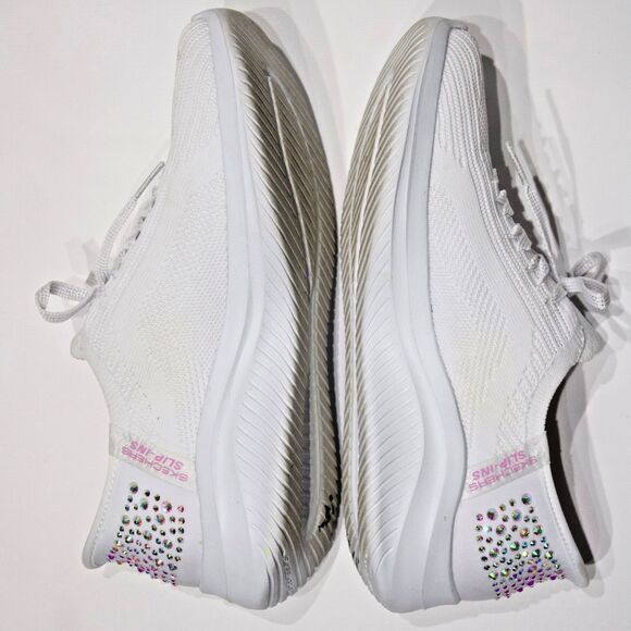 Skechers Hands Free Slip-Ins Ultra Flex 3.0 Shining Glitz White Sneakers Women 6 - Picture 15 of 16
